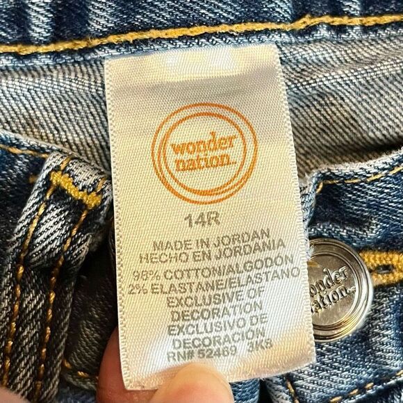 Wonder Nation Boys Blue Denim Adjustable Jeans 14R - Picture 5 of 9